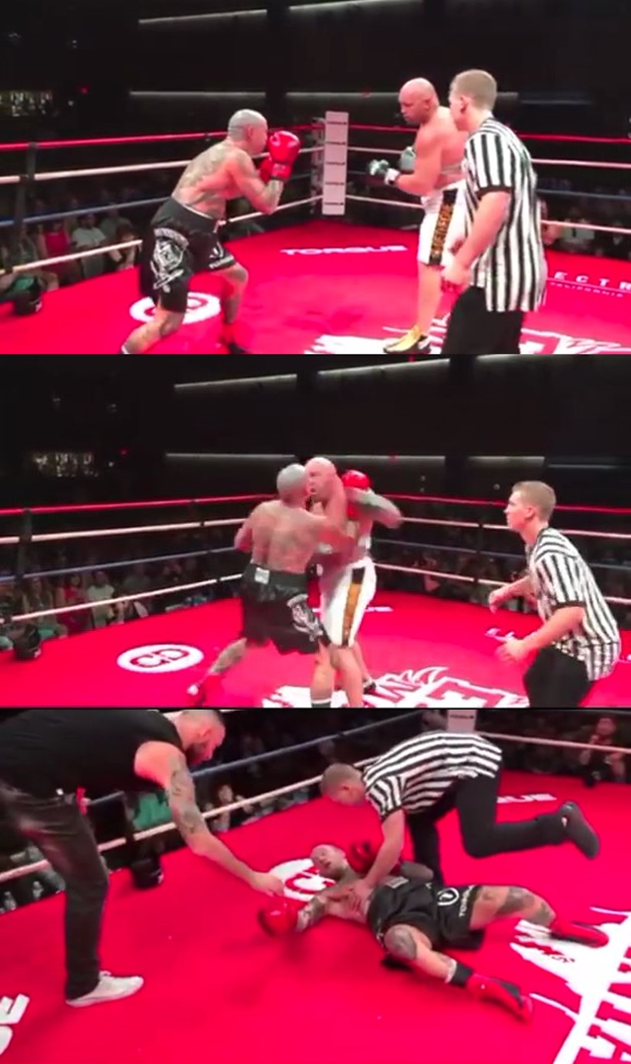 전 UFC 헤비급 챔피언, 한 손으로 싸워 KO승