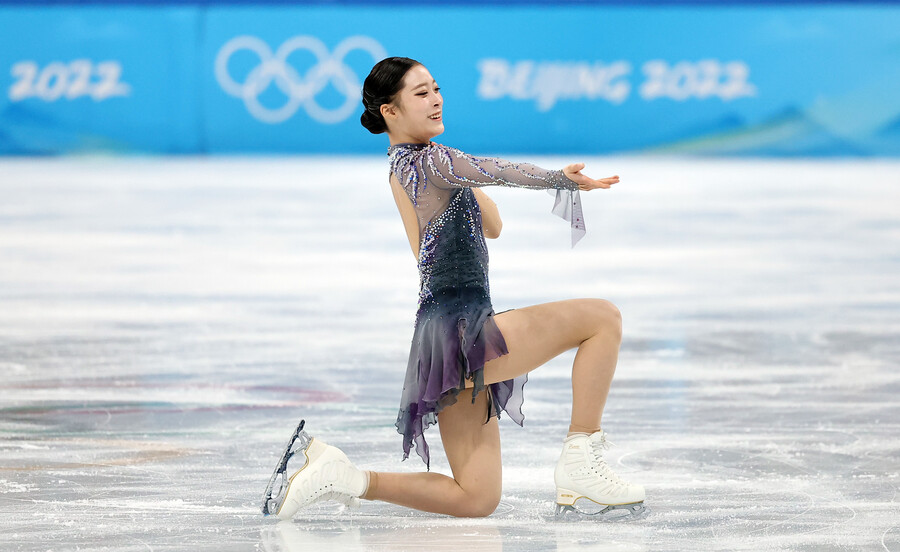 ▲ 2022베이징동계올림픽 피겨 스케이팅 여자 싱글 쇼트프로그램을 마무리 짓는 유영 ⓒ연합뉴스
