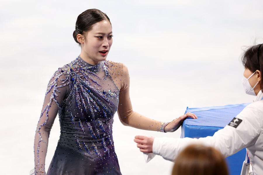 ▲ 2022베이징동계올림픽 피겨 스케이팅 여자 싱글 쇼트프로그램을 마친 유영 ⓒ연합뉴스