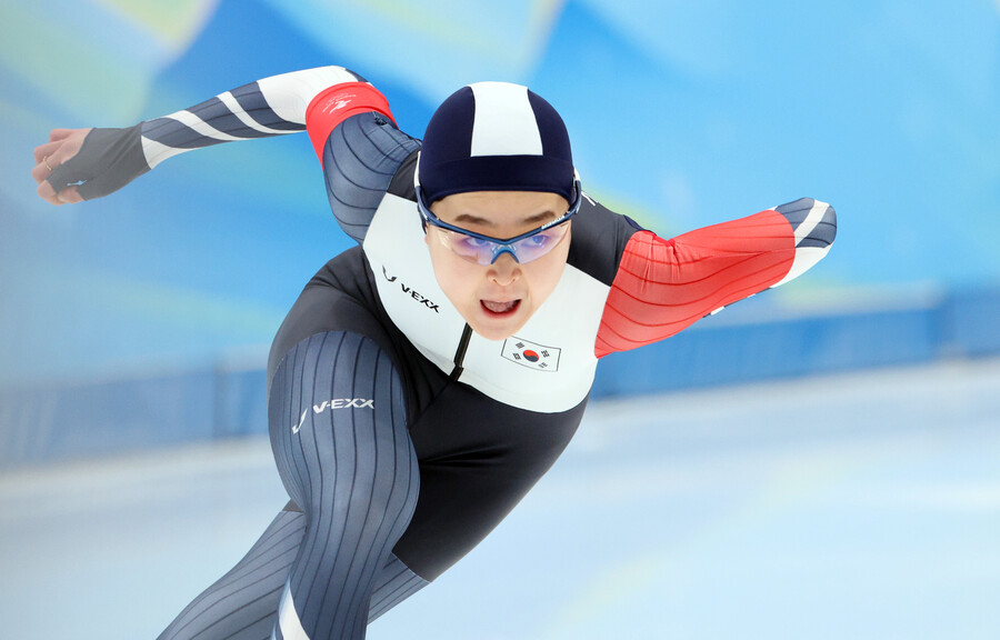 ▲ 13일 열린 2022 베이징 동계올림픽 스피드스케이팅 여자 500m에 나선 김민선. ⓒ연합뉴스