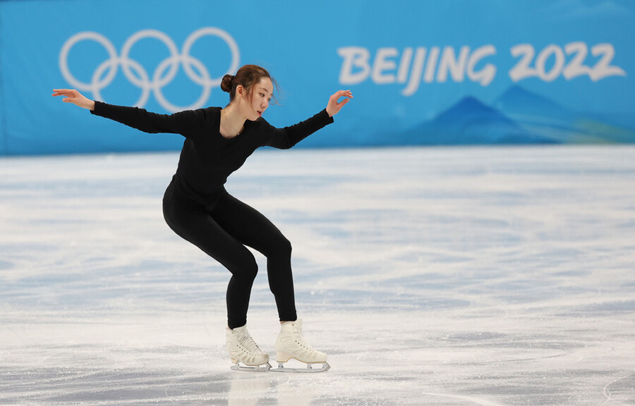 ▲ 2022베이징동계올림픽 피겨 스케이팅 여자 싱글 프리스케이팅을 앞두고 공식 훈련 중인 김예림 ⓒ연합뉴스