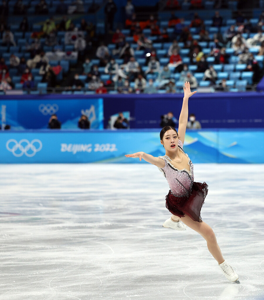 ▲ 유영이 2022베이징동계올림픽 피겨스케이팅 여자 싱글 프리스케이팅에서 경기를 펼치고 있다. ⓒ연합뉴스