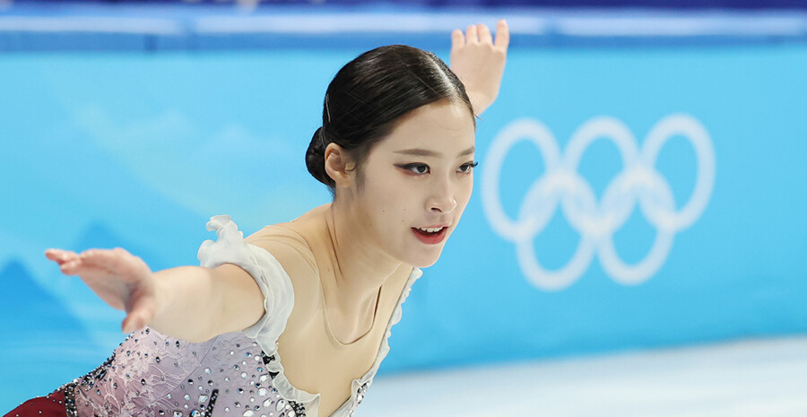 ▲  유영이 2022베이징동계올림픽 피겨 스케이팅 여자 싱글 프리스케이팅에서 경기를 펼치고 있다. ⓒ연합뉴스