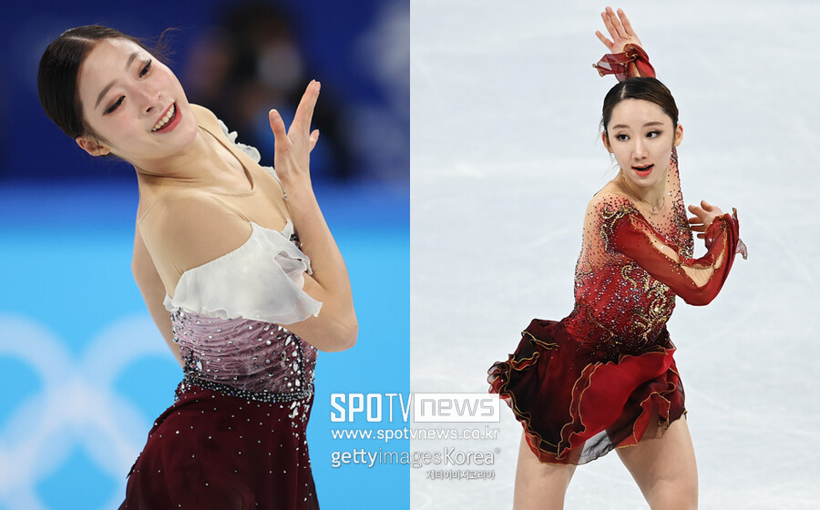 ▲ 2022베이징동계올림픽 피겨 스케이팅 여자 싱글 6위에 오른 유영(왼쪽)과 9위 김예림