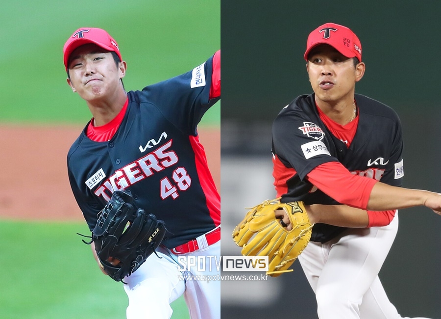 ▲ KIA 타이거즈 투수 이의리(왼쪽)-임기영. ⓒ곽혜미 기자