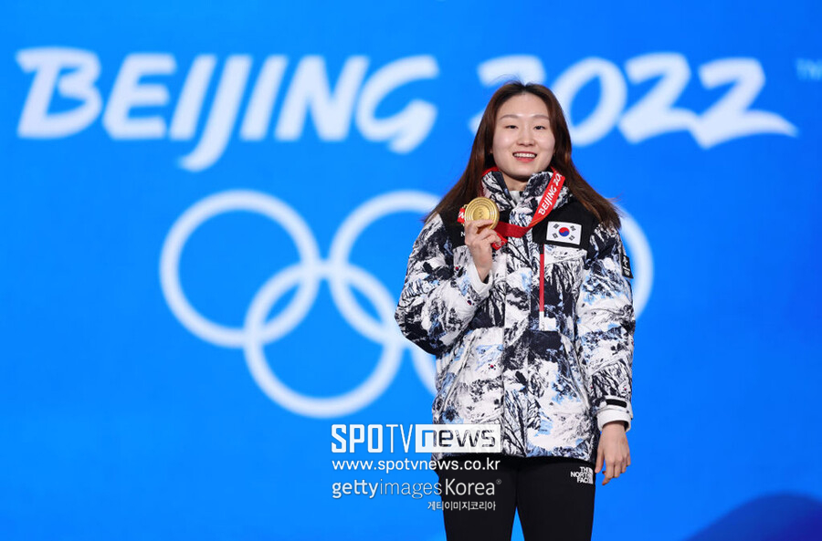 ▲ 2022베이징동계올림픽 쇼트트랙 여자 1500m에서 금메달을 획득한 최민정