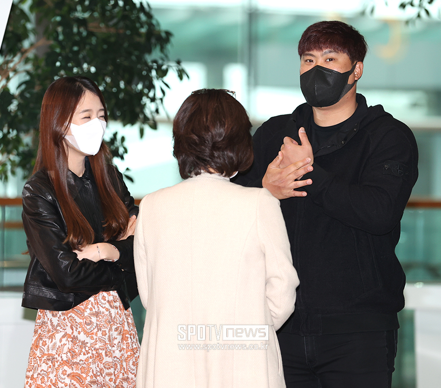 ▲ 류현진 배지현 아나운서 ⓒ곽혜미 기자