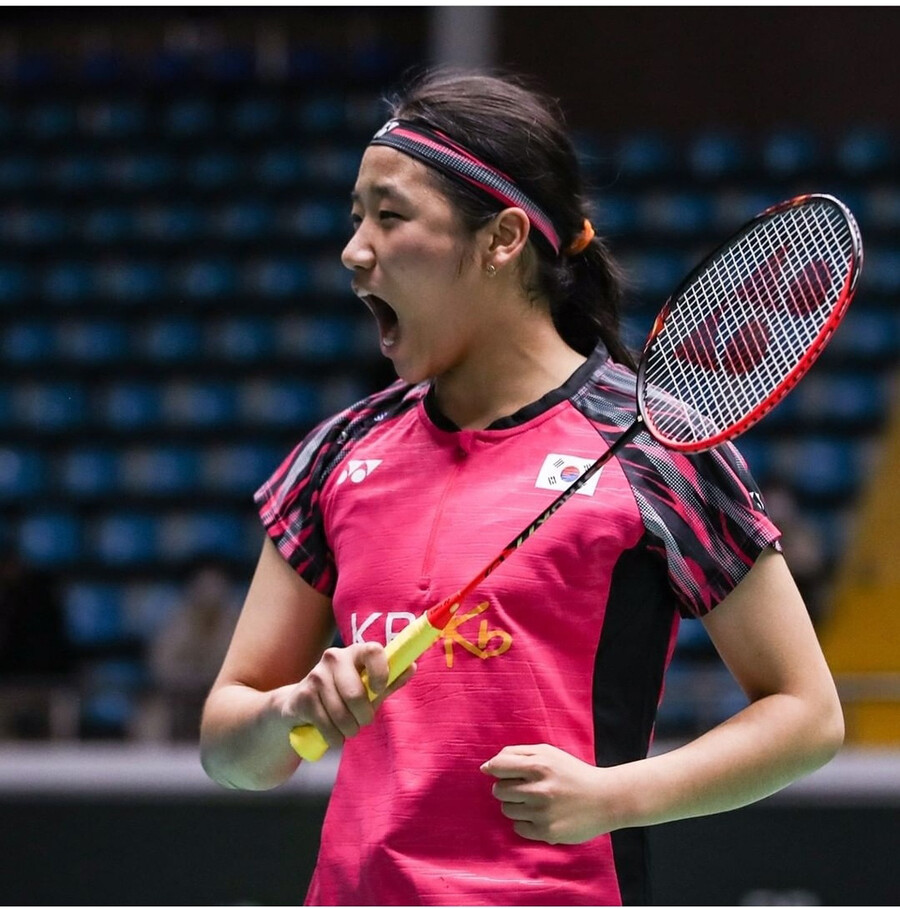 ▲ 2022 BWF 코리아오픈에서 득점을 올린 뒤 환호하는 안세영 ⓒBWF 인스타그램 캡처