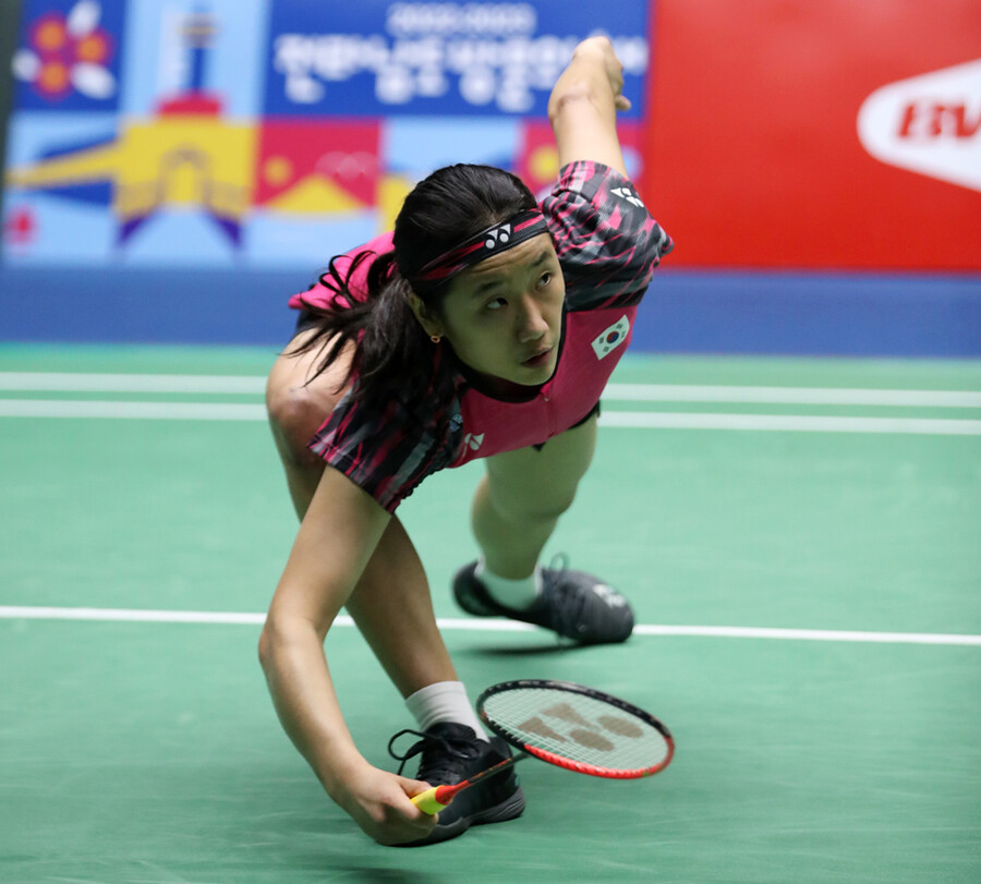 ▲ 2022 BWF 코리아오픈 여자단식 결승전에서 수비하는 안세영 ⓒ연합뉴스