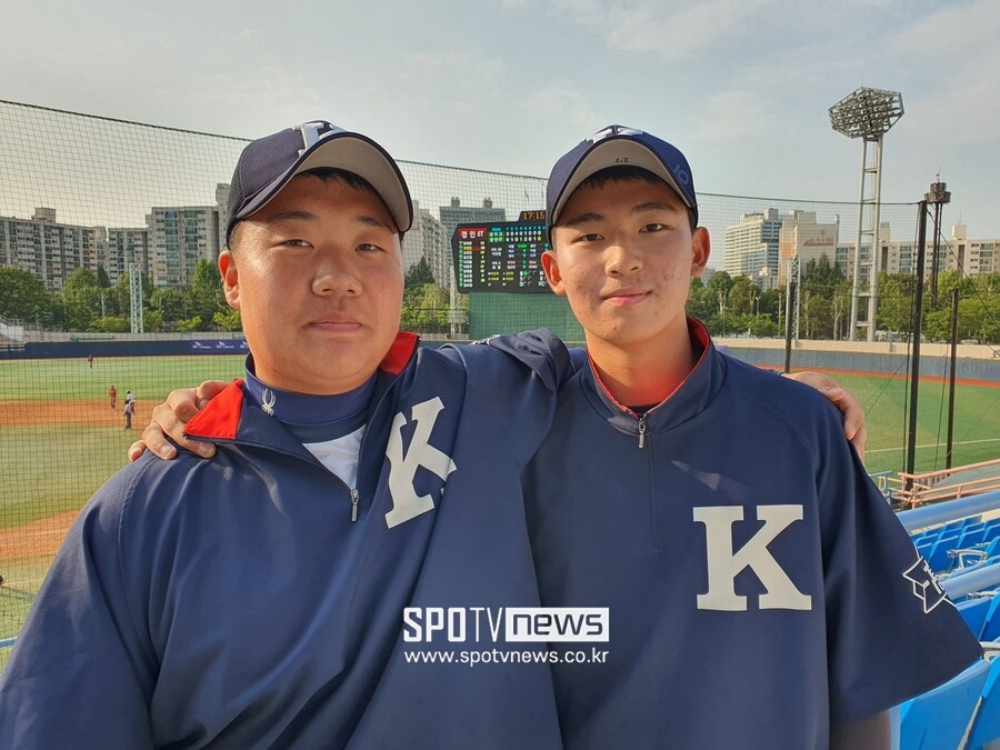 ▲ 경남고 김범석(왼쪽)과 신영우. ⓒ목동, 고봉준 기자