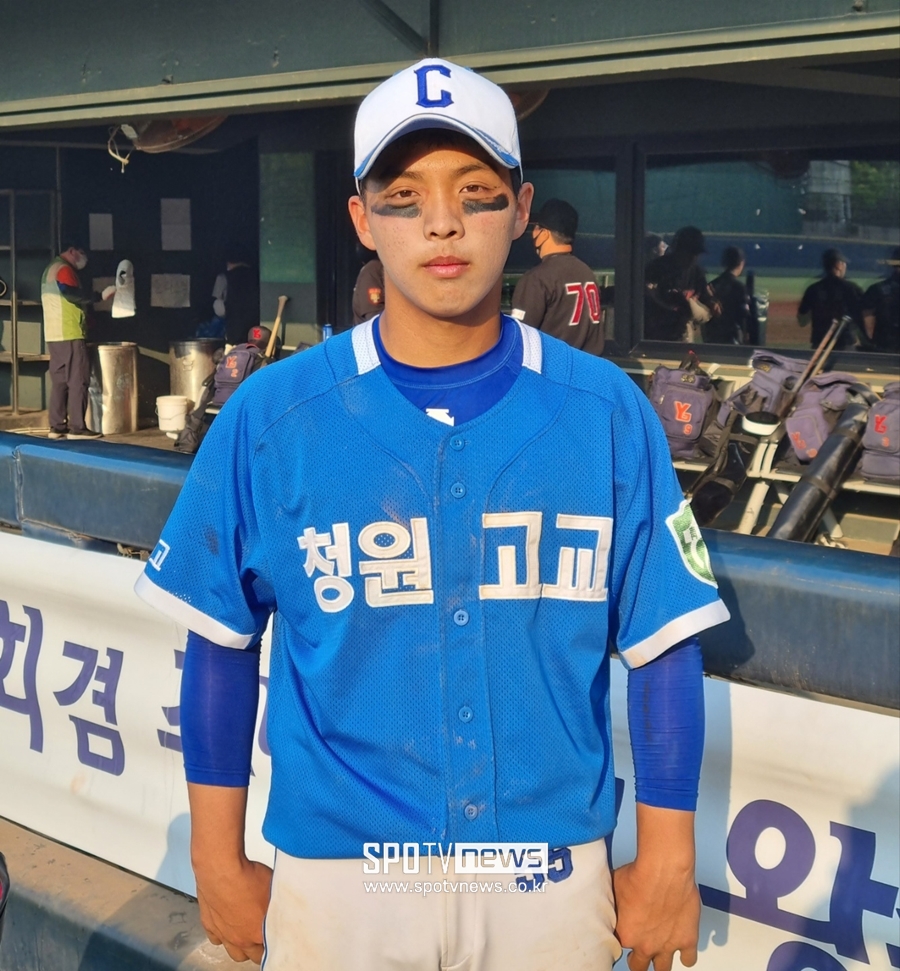 ▲ 청원고 내야수 김건무.ⓒ목동, 박정현 기자
