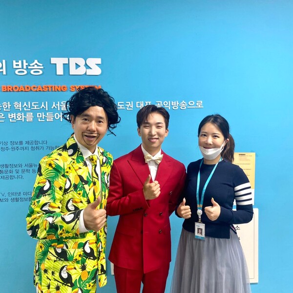 ▲ 24일 TBS FM '박성호 강지연의 9595쇼'에 출연한 양지원(가운데).