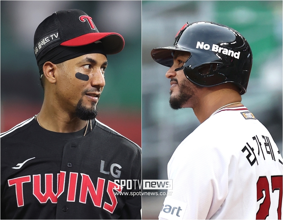 ▲ LG 로벨 가르시아(왼쪽)와 SSG 후안 라가레스가 같은 날 KBO리그에 데뷔했다. ⓒ 곽혜미 기자