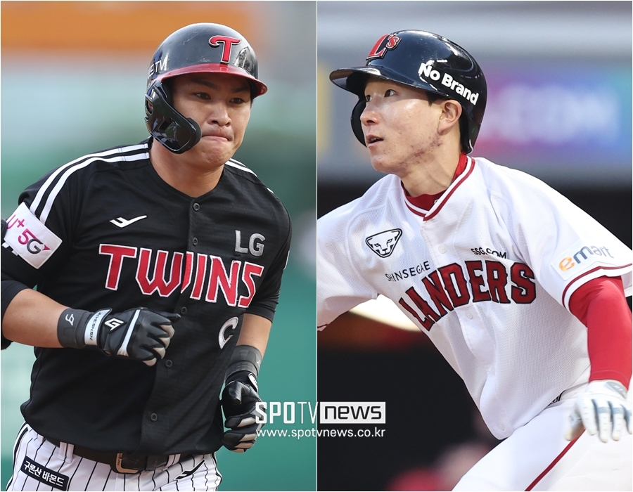▲ LG 오지환(왼쪽)과 SSG 박성한. ⓒ 곽혜미 기자