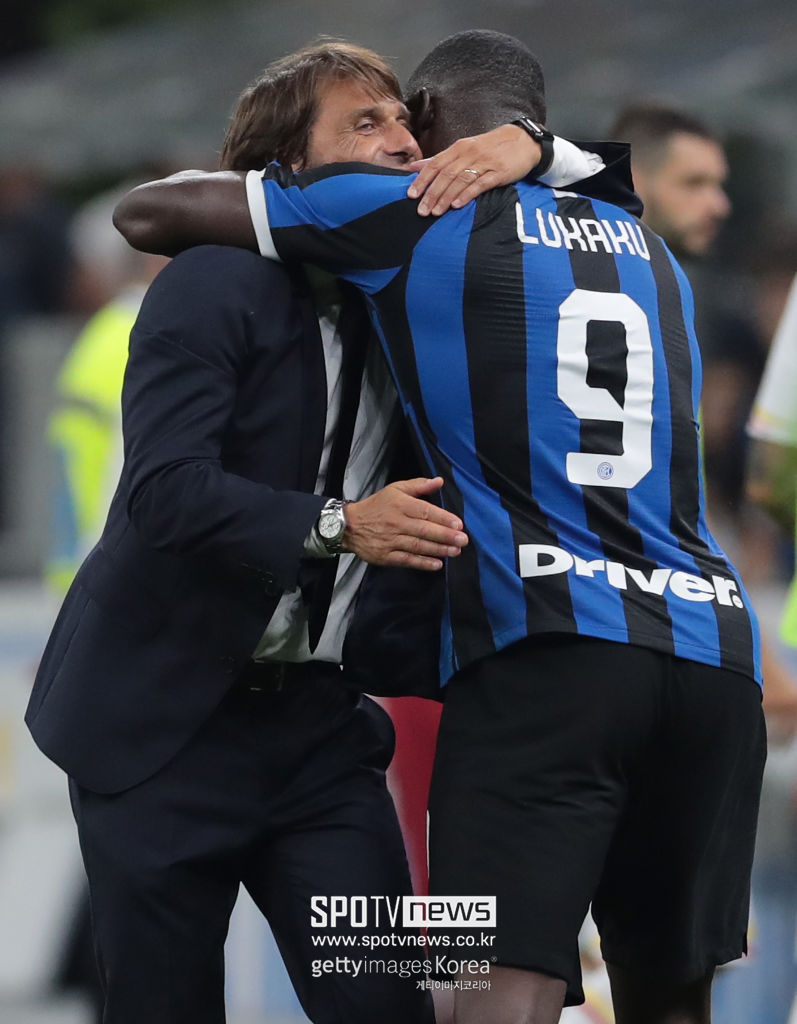 ▲ 안토니오 콘테 감독과 로멜로 루카쿠의 인터밀란 시절.