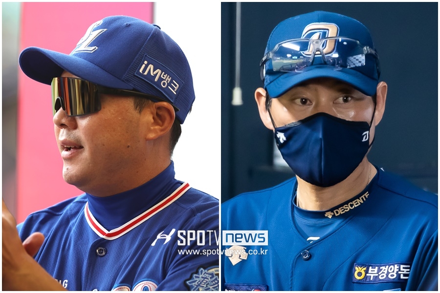 ▲ 삼성 라이온즈 박진만 감독대행(왼쪽), NC 다이노스 강인권 감독대행 ⓒ 곽혜미 기자/NC 다이노스