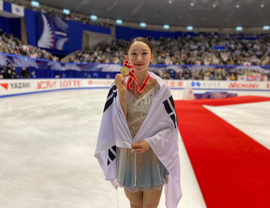 ▲ 2022~2023 시즌 ISU 피겨 스케이팅 시니어 그랑프리 5차 대회 여자 싱글에서 우승한 김예림 ⓒ올댓스포츠