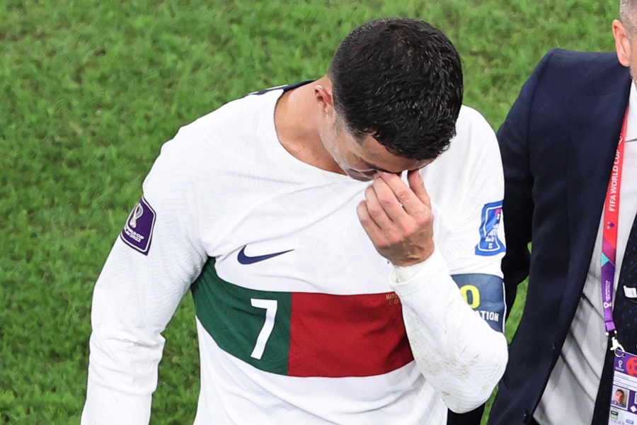 ▲ 눈물로 월드컵을 마무리한 호날두.ⓒ연합뉴스/EPA