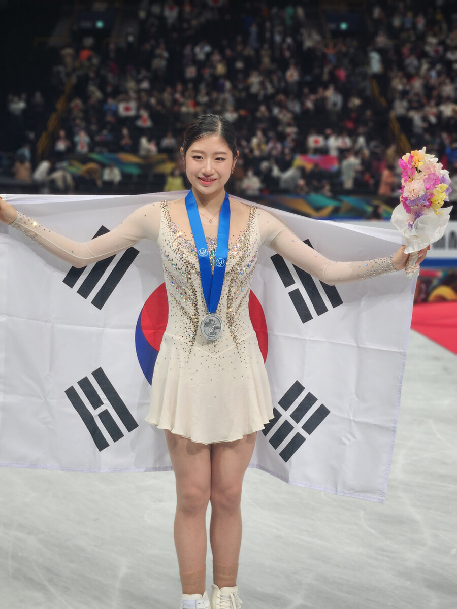 ▲ 2023 ISU 피겨 스케이팅 세계 선수권대회 여자 싱글에서 은메달을 획득한 이해인 ⓒ올댓스포츠