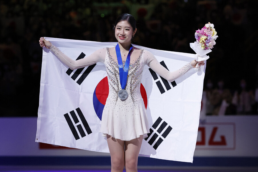 ▲ 2023 ISU 피겨 스케이팅 세계 선수권대회 여자 싱글에서 은메달을 획득한 이해인 ⓒ연합뉴스/AP