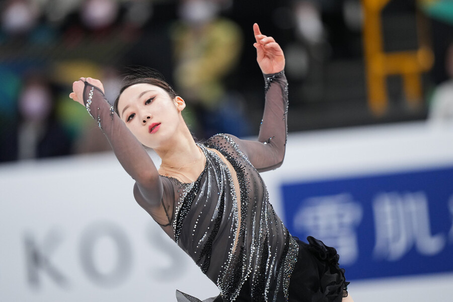 ▲ 김예림이 2023 ISU 피겨 스케이팅 세계 선수권대회 여자 싱글 쇼트프로그램에서 경기를 펼치고 있다. ⓒ연합뉴스/신화