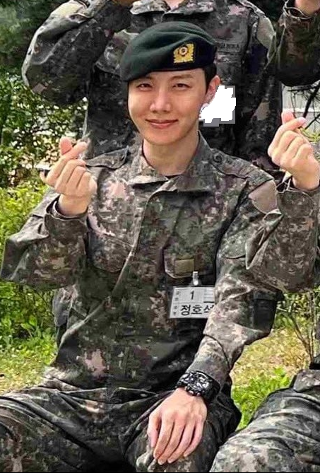 BTS's J-Hope looking healthy and well at the military training