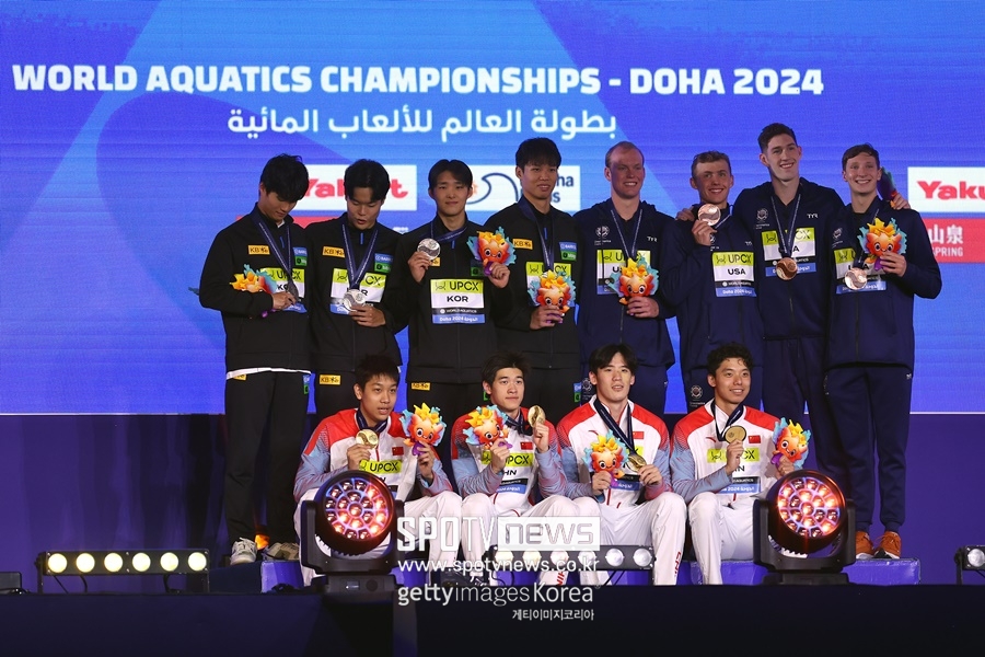 ▲ 한국 수영 역사상 세계선수권 대회에서 나온 단체전 첫 메달이다.