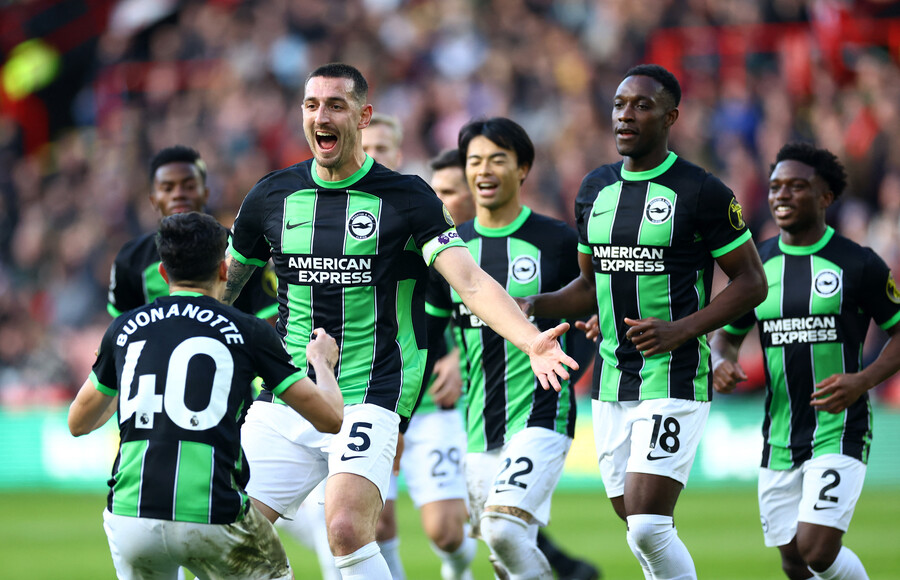 ▲ 셰필드 유나이티드에 5-0으로 이긴 브라이턴 호브 알비언. ⓒ연합뉴스/REUTERS
