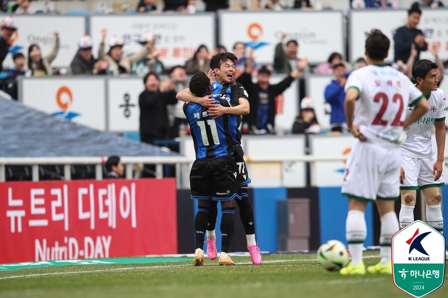 ▲ 인천 유나이티드는 대전 하나시티즌에 2-0으로 승리했다. ⓒ한국프로축구연맹