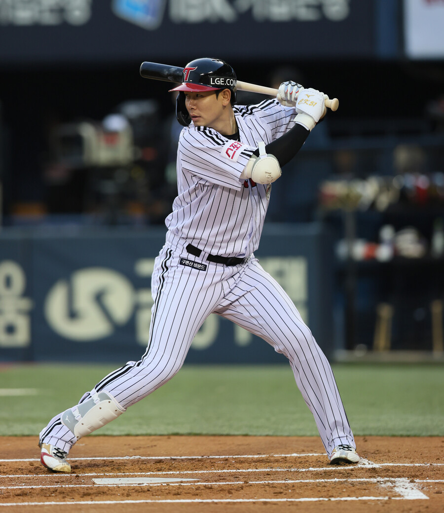 ▲ LG 홍창기는 시범경기와 3월 23일 개막전까지 마친 시점에서 ABS 스트라이크존이 너무 넓다는 의견을 냈다. 그러면서도 적응해야 하는 문제라고 했고, 빠르게 적응해냈다. ⓒ LG 트윈스