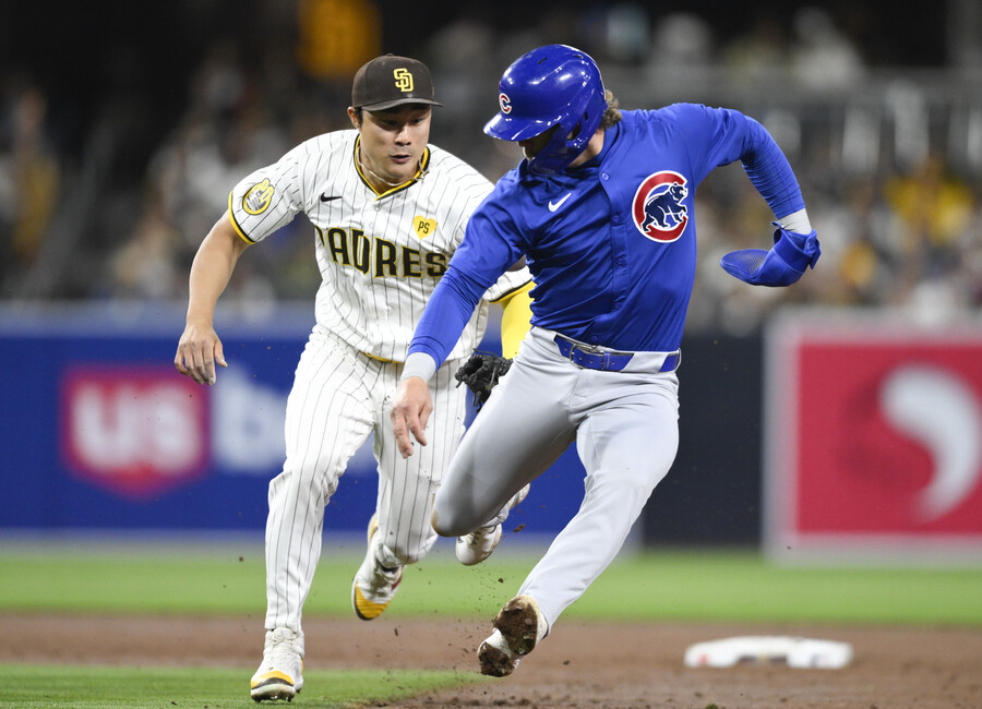 ▲ 김하성은 9일(한국시간) 미 캘리포니아주 샌디에이고 펫코파크에서 열린 ‘2024 메이저리그’ 시카고 컵스와 경기에 선발 6번 유격수로 출전, 6회 2타점 3루타를 터뜨리는 등 4타수 1안타 2타점 1득점을 기록하며 활약했다. 시즌 6·7호 타점을 한꺼번에 만든 김하성의 시즌 타율은 종전 0.205에서 0.208으로 조금 올랐다. 