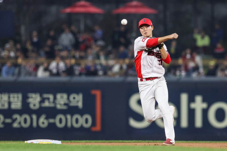 ▲ 박민은 박찬호가 부상으로 1군에서 말소된 뒤 3경기 연속 유격수로 선발 출전하고 있었다. ⓒ KIA 타이거즈