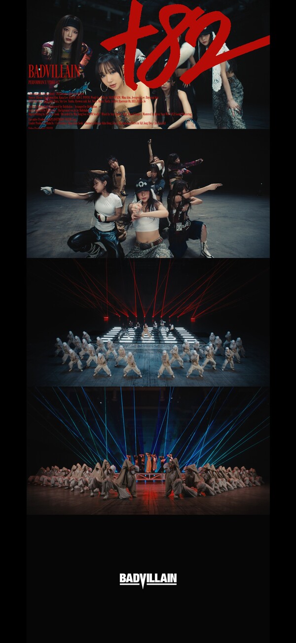 ▲ 8일 공개된 '+82' 퍼포먼스 비디오 장면들. 파워 칼군무가 눈길을 사로잡는다. 제공|빅플래닛메이드엔터