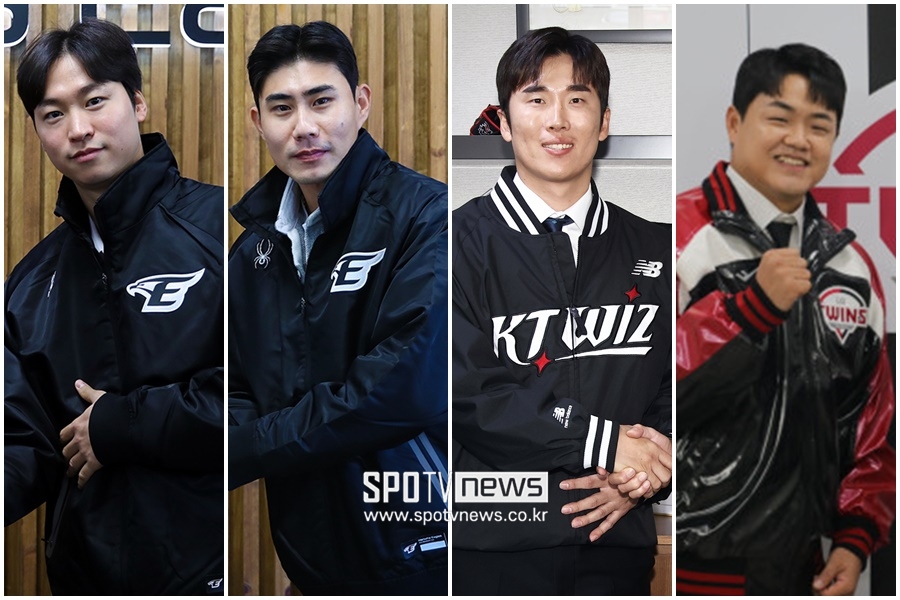 ▲ 왼쪽부터 한화 이글스 엄상백 심우준, kt 위즈 허경민, LG 트윈스 장현식. FA 시장에 불을 붙인 이적생들이다. ⓒ 한화이글스/kt위즈/LG트윈스