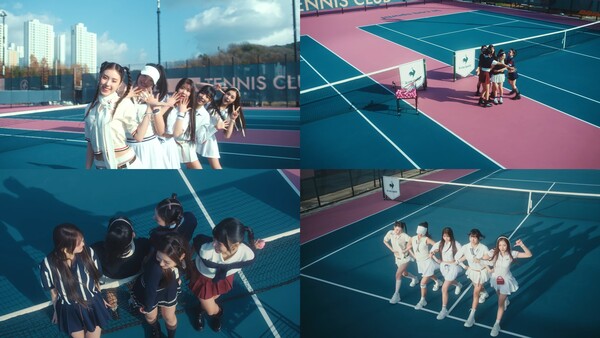 ▲ 테니스룩이 눈에 띄는 오드유스 '베스트 프렌즈 (English Ver.)' 퍼포먼스 비디오 티저. 제공|티오피미디어