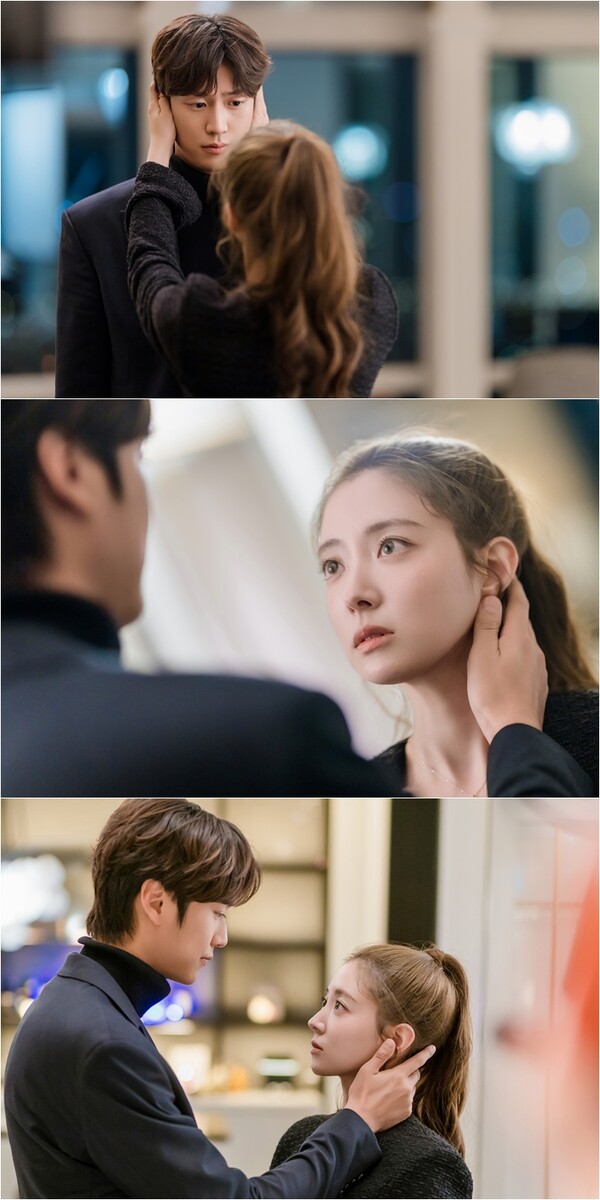 ▲ 17일 방송되는 '모텔 캘리포니아'에서 이세영과 나인우가 서로를 마주보는 장면. 제공|MBC