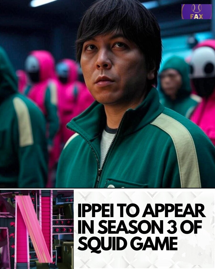 ▲ 미즈하라와 오징어 게임을 합성한 SNS상의 유행 사진 ⓒSNS 캡처