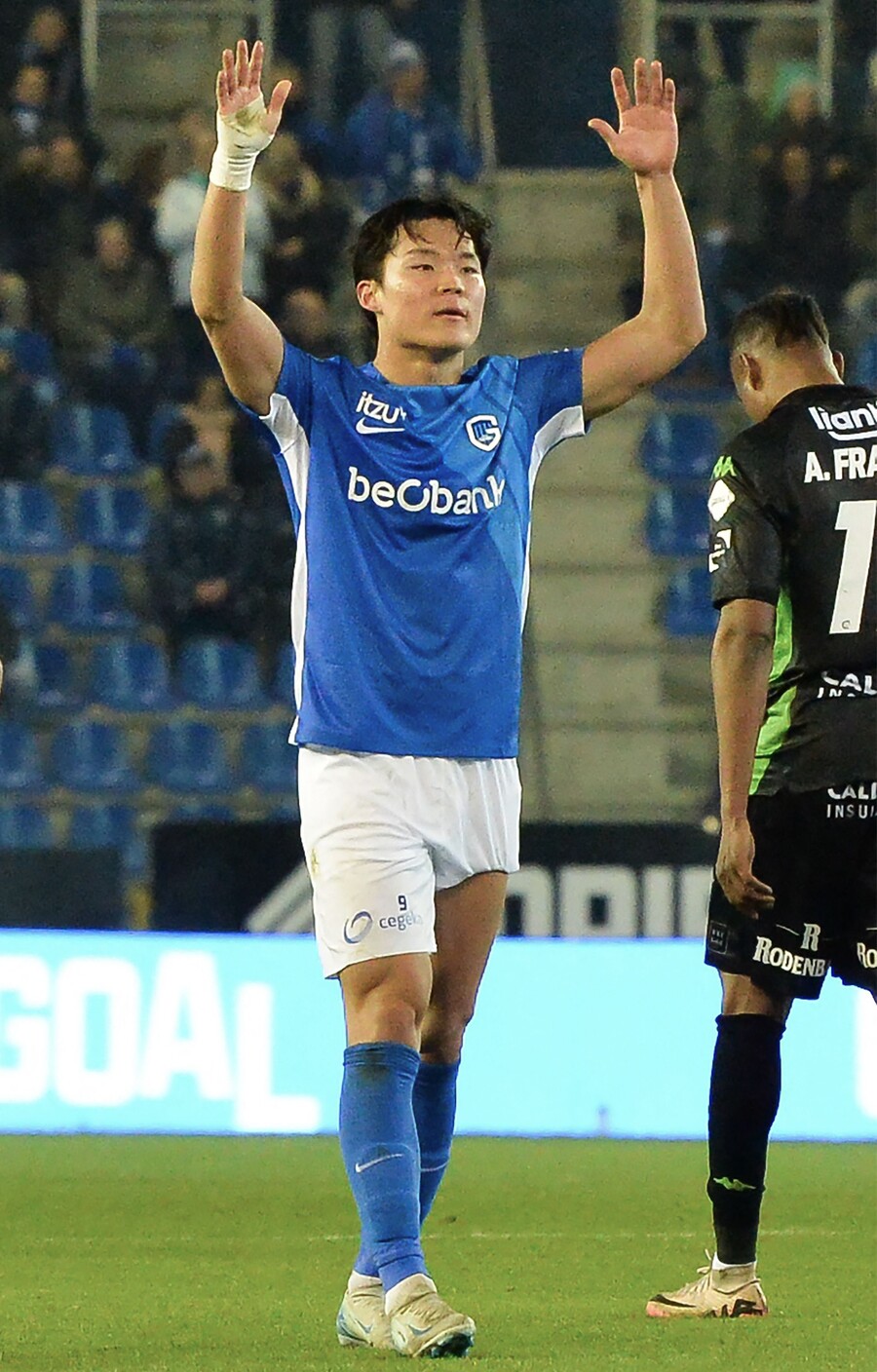 ▲ 벨기에 주필러 리그 헹크의 오현규가 세르클러 브뤼헤전에서 결승골을 넣었다. ⓒ연합뉴스/AFP