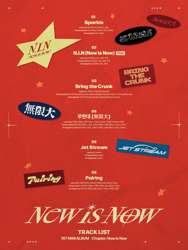 ▲ 누에라 첫 미니앨범 '뉴 이즈 나우' 트랙리스트. 제공|누아엔터테인먼트