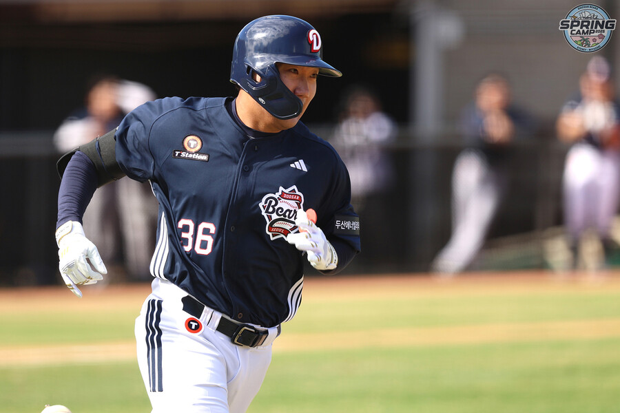 ▲ 트레이드로 팀에 합류한 이후 예사롭지 않은 방망이 재질을 앞세워 두산 코칭스태프의 호평을 얻고 있는 추재현 ⓒ두산베어스