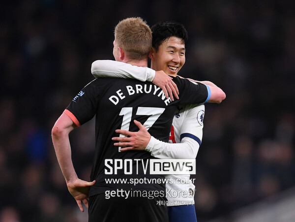 ▲ 손흥민은 맨체스터 시티 케빈 데 브라위너와도 깊은 친분이 있다.