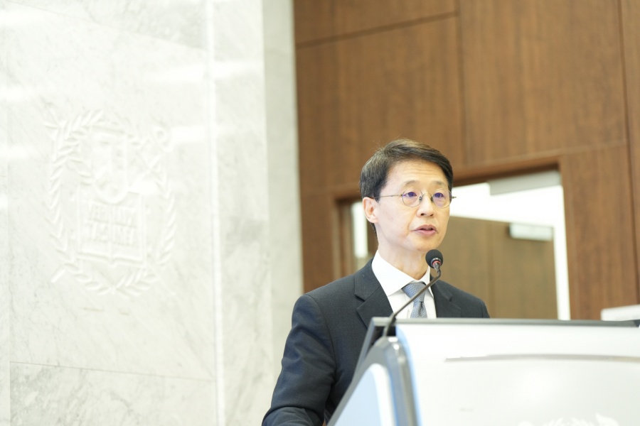 강준호 서울대 국제스포츠행정가 양성사업단장이 환영사를 하고있다. ⓒKADA