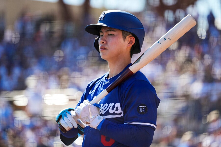 ▲ 메이저리그 투수 적응은 물론 바뀐 타격폼에 적응해야 하는 김혜성은 이중고 속에 시범경기 타율이 1할 밑으로 떨어진 상태다. ⓒ연합뉴스/AP통신