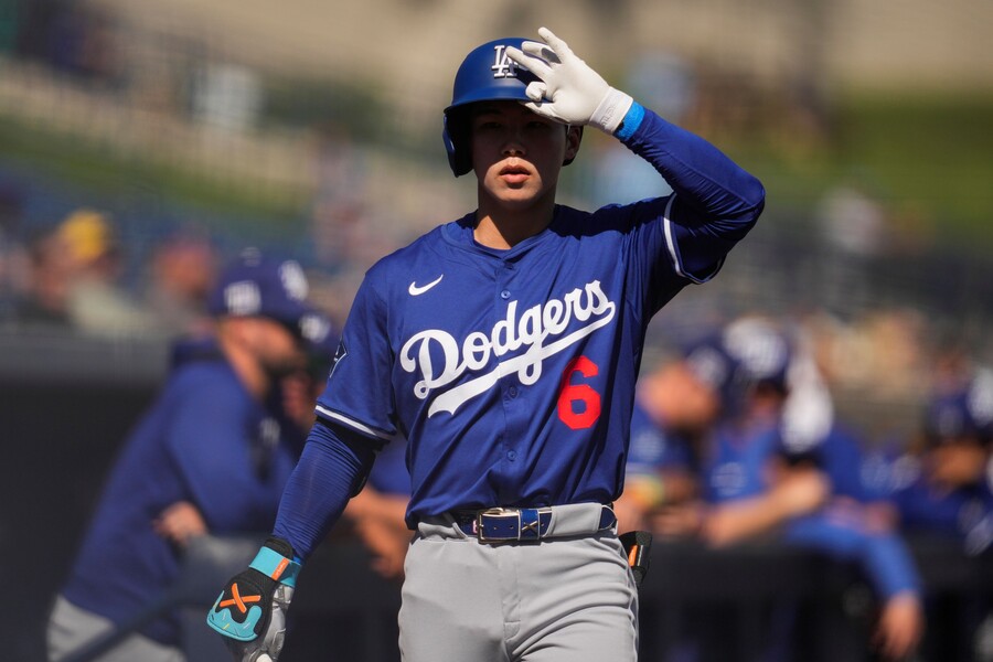 ▲ 김혜성의 로스터 포함 여부는 다저스의 주전 라인업 결정에도 상당한 영향을 주기 때문에 현지 언론에서는 더 큰 화제를 모으고 있다 ⓒ연합뉴스/AP통신