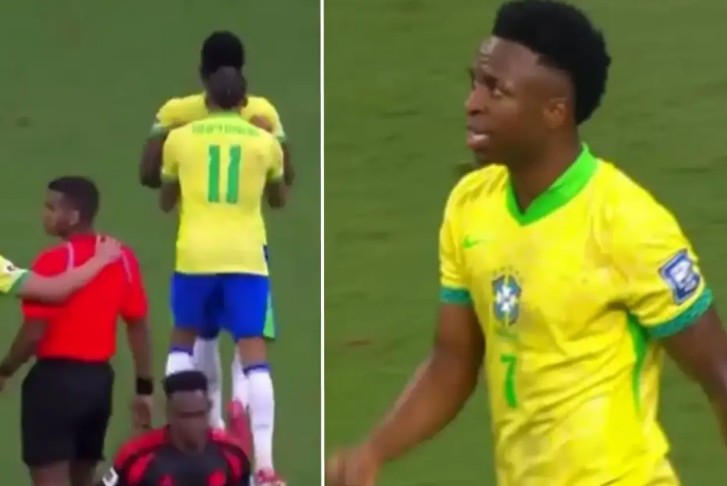 ▲ 심판에게서 비니시우스를 떼어내는 하피냐 ⓒ트리뷰나