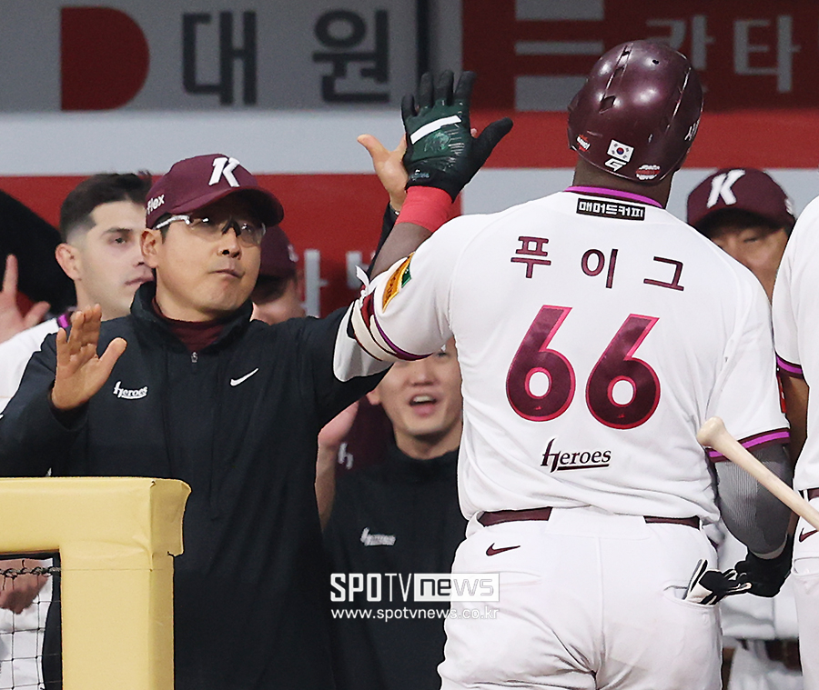 ▲ 홍원기 감독과 야시엘 푸이그(왼쪽부터) ⓒ 곽혜미 기자