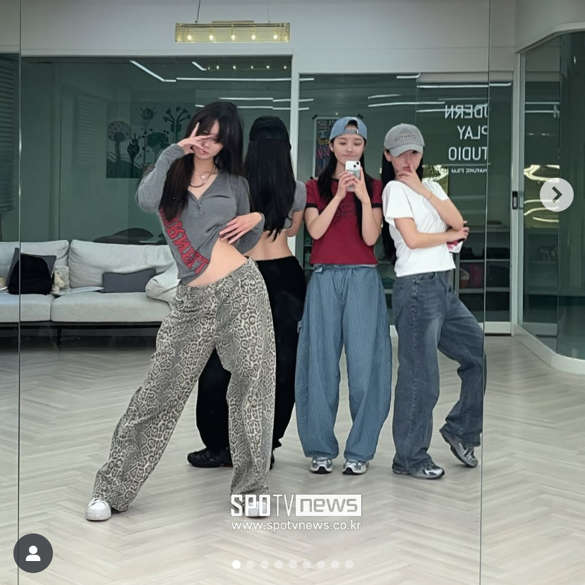 ▲달샤벳 멤버들이 춤 연습을 하는 모습. 출처|수빈 인스타그램