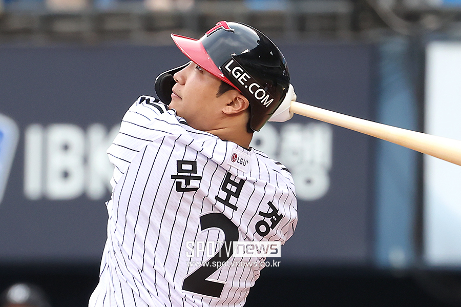 ▲ 문보경은 장타력이 꾸준히 우상향 곡선을 그리며 팀의 4번 타자로 성장했다 ⓒ곽혜미 기자