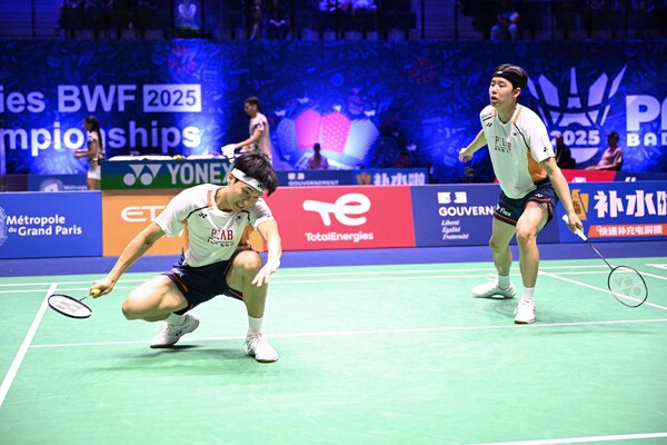 ▲ 배드민턴 남자 복식 김원호-서승재 조가 2025 파리 세계배드민턴선수권대회에 출전했다. ⓒ연합뉴스/AFP