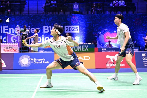 ▲ 배드민턴 남자 복식 김원호-서승재 조가 2025 파리 세계배드민턴선수권대회에 출전했다. ⓒ연합뉴스/AFP